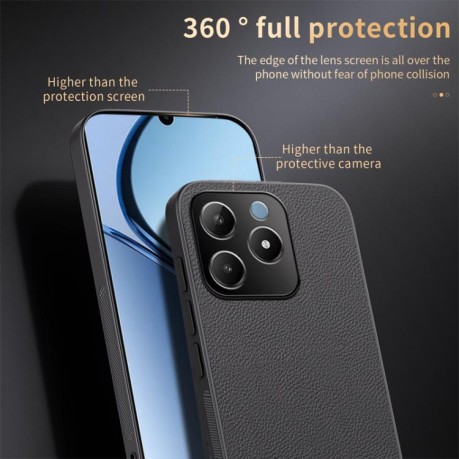 Чехол HUIYI Leather Magnetic  для Realme C63 / C61 4G - черный