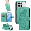 Чехол-книжка Swallowtail Butterfly Embossed Leather для Xiaomi Redmi K90/Poco F8 Pro — зелёный