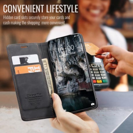 Чехол-книжка CaseMe-013 многофункциональный с кармашком на карт на Xiaomi 15T - черный