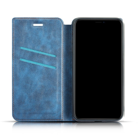 Кожаный чехол-книжка Retro Simple Ultra-thin Magnetic на Samsung Galaxy S20+Plus-синий