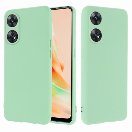 Силиконовый чехол Solid Color Liquid Silicone для OPPO Reno8 T 4G - зеленый