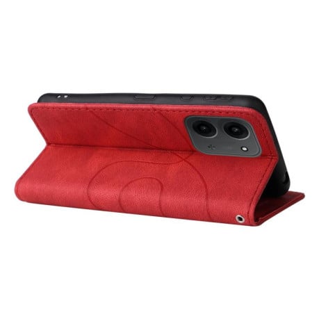 Чохол-книжка Dual-color Splicing Flip Leather на Xiaomi Redmi 15C 4G EU / 15C 5G 173.1mm - червоний