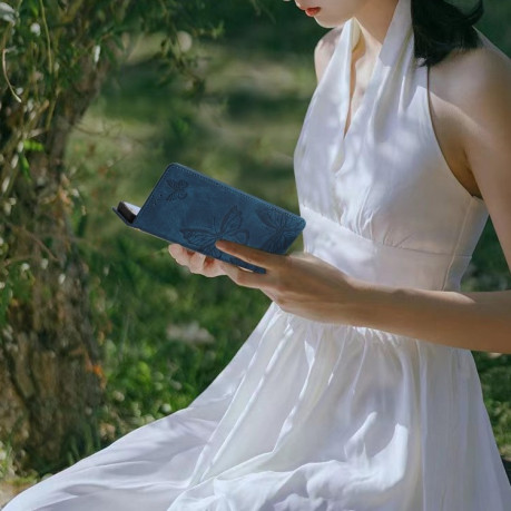 Чехол-книжка Embossed Butterfly для Samsung Galaxy A56 5G - синий