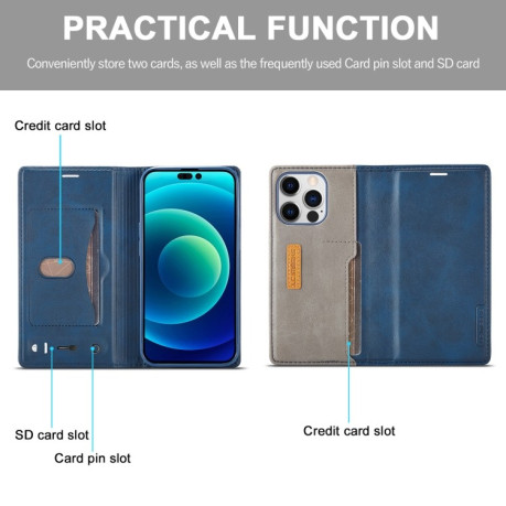 Чохол-книжка LC.IMEEKE LC-001 Series для iPhone 14 Plus - синій