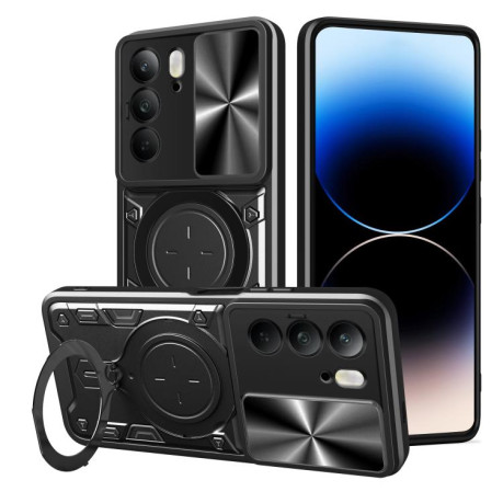Протиударний чохол CD Texture Sliding Camshield Magnetic Holder для Realme C75 4G / 14x 5G Global - чорний