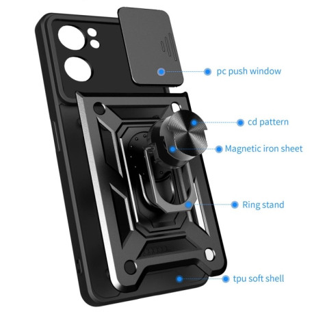 Противоударный чехол Camera Sliding для Reno7 5G Global/ Find X5 Lite/OnePlus Nord CE2 5G - синий