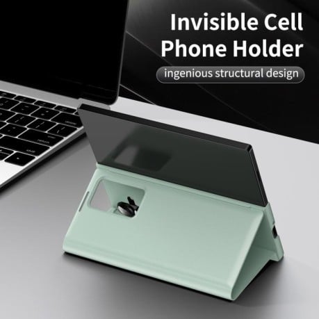 Чехол-книжка Smart View Window Leather на Samsung Galaxy Fold 7 5G - зеленый