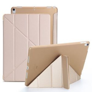 Чехол- книжка Solid Color Trid-fold + Deformation Viewing Stand на  iPad  Air 2019/Pro 10.5 - золотой