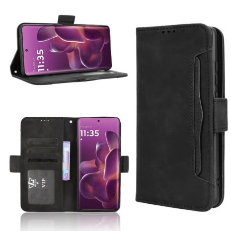 Чехол-книжка Skin Feel Calf на Motorola Edge 60 Pro - чорний