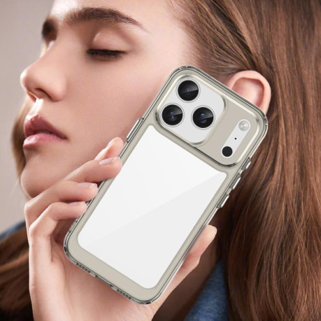 Противоударный чехол Colorful Acrylic Series для iPhone 17 Pro - серый