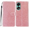 Чехол-книжка Glittery Powder на OPPO A78 4G - розовое золото