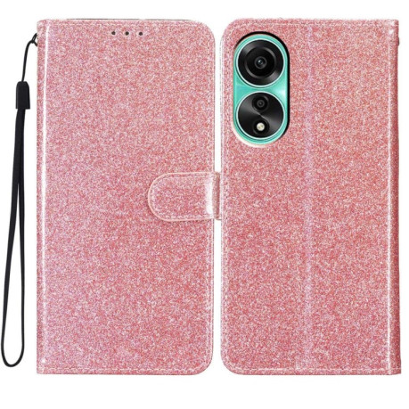 Чехол-книжка Glittery Powder на OPPO A78 4G - розовое золото