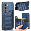 Ударозащитный чехол Cow Pattern Sewing Card Bag для Infinix Hot 50 Pro 4G - синий