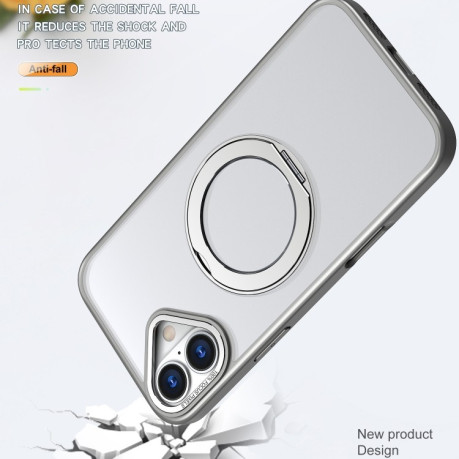 Противоударный чехол Wing Series MagSafe Magnetic Ring Holder для  iPhone 16 Plus - Titanium Gray