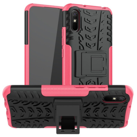 Противоударный чехол Tire Texture на Xiaomi Redmi 9A - розовый