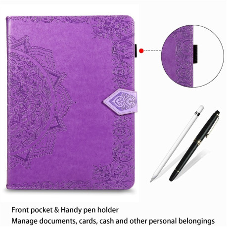 Чохол-книжка Embossed Mandala для iPad 10.2 - фіолетові