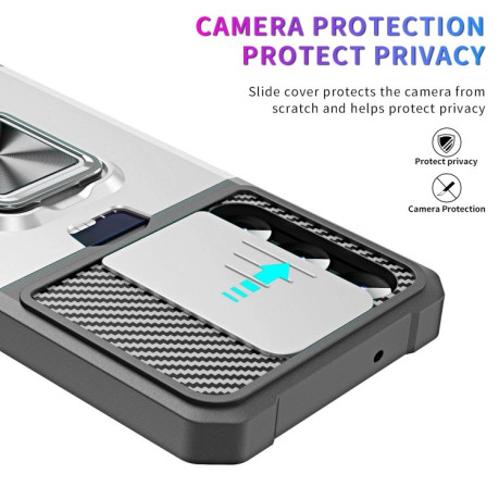 Противоударный чехол Sliding Camera Design для Samsung Galaxy S23 5G - серебристый