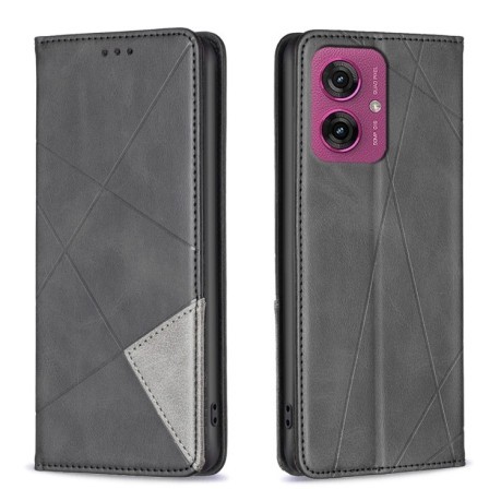 Чехол-книжка Rhombus Texture для Motorola Moto G55 - черный