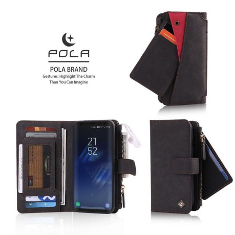 Шкіряний чохол-гаманець Pola Multifunctional Full Protection Samsung Galaxy S8 Plus - чорний