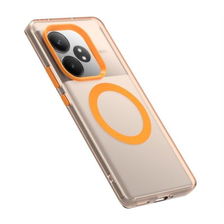 Противоударный чехол Candy Magsafe PC Hybrid TPU для Realme GT 6 Global - оранжевый