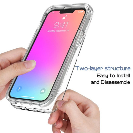 Противоударный чехол Two-color Gradual Change для iPhone 14/13 - фиолетовый