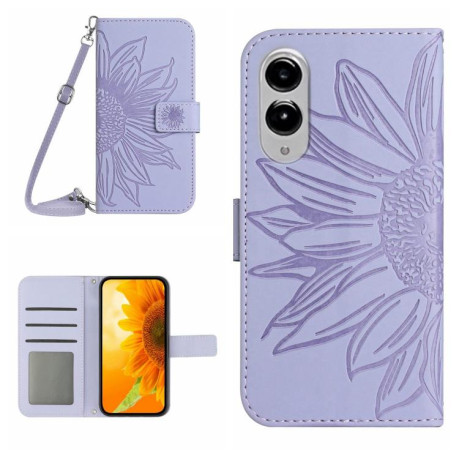 Чехол-книжка Skin Feel Sun Flower для Samsung Galaxy S25 Edge 5G - фиолетовый