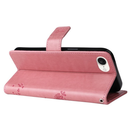 Чохол-книжка Happy Cat Pattern для iPhone 16e - рожевий