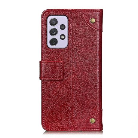Чохол-книжка Copper Buckle Nappa Texture на Samsung Galaxy A73 5G - червоний