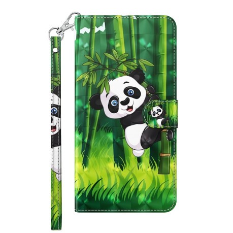 Чехол-книжка 3D Painting для Samsung Galaxy A13 4G - Panda Climbing Bamboo