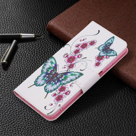 Чехол-книжка Colored Drawing Series на Samsung Galaxy A04s/A13 5G - Peach Blossom Butterfly