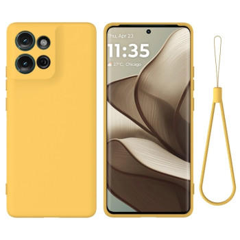 Силиконовый чехол Solid Color Liquid Silicone на Motorola Moto G75 - желтый