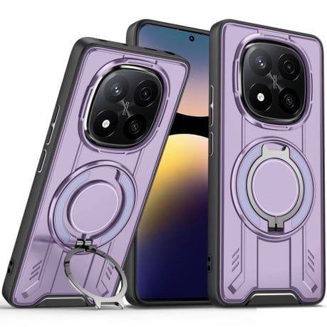 Ударозащитный чехол Rotating Ring Holder Magnetic MagSafe на  Xiaomi Redmi Note 14 Pro 4G - фиолетовый