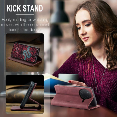 Чохол-книжка CaseMe-013 Multifunctional на Xiaomi Poco F7 Pro / F7 Ultra - червоний