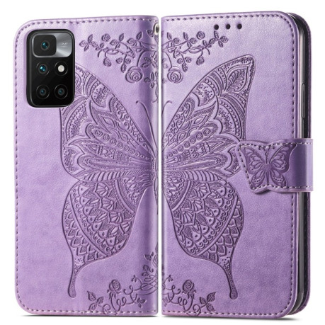 Чохол-книжка Butterfly Love Flower для Xiaomi Redmi 10 - фіолетовий