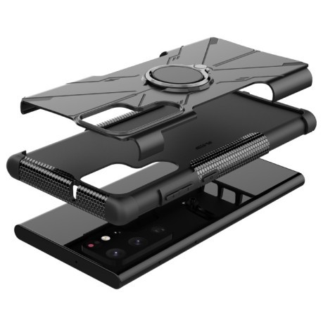 Противоударный чехол Machine Armor Bear для Samsung Galaxy S22 Ultra 5G - черный
