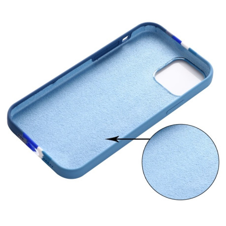 Силиконовый чехол Rainbow Liquid Silicone для  iPhone 15 Pro-синий