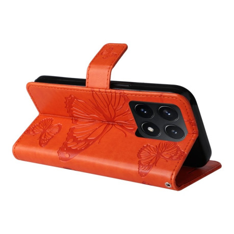 Чохол-книжка Embossed Butterfly для Xiaomi 14T - помаранчевий