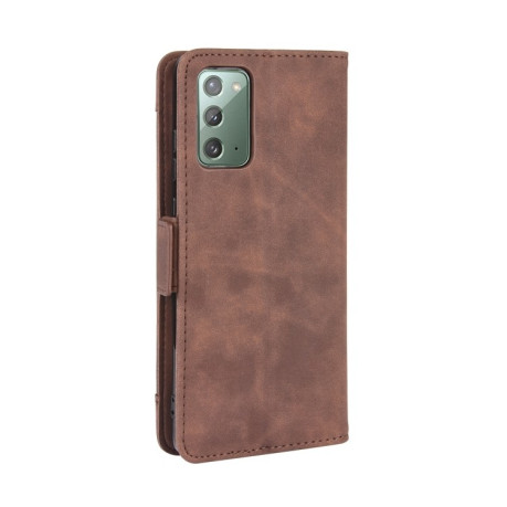 Шкіряний чохол-книжка Wallet Style Skin Samsung Galaxy S20 FE - коричневий