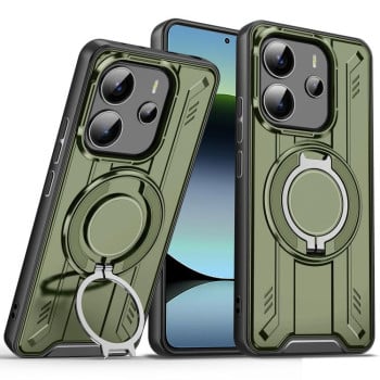 Протиударний чохол Rotating Ring Holder Magnetic MagSafe Xiaomi Redmi Note 14 4G 164.48mm - зелений
