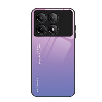 Стеклянный чехол Gradient Color для Xiaomi Poco F6 Pro - розово-фиолетовый