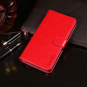 Чехол-книжка idewei Crazy Horse Texture для Xiaomi Redmi Note 11 Pro 5G (China)/11 Pro+- красный