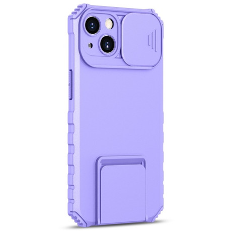 Чохол протиударний Stereoscopic Holder Sliding для iPhone 15 - фіолетовий