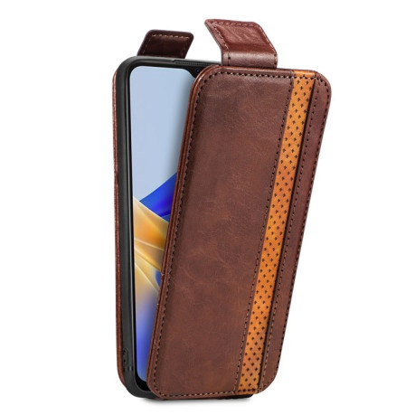 Флип-чехол Splicing Wallet Card для OPPO A17 - коричневый
