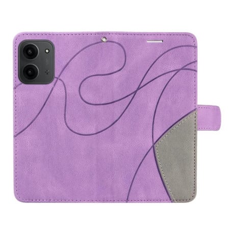 Чохол-книжка Dual-color Splicing Flip Leather на Xiaomi Redmi 15C 4G EU / 15C 5G 173.1mm - фіолетовий