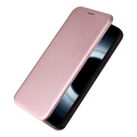 Чехол-книжка Carbon Fiber Texture на Xiaomi 12T / 12T Pro / Redmi K50 Ultra - розовый
