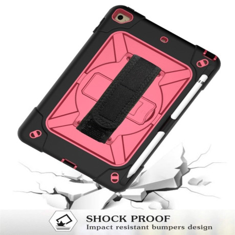 Противоударный чехол Combination with Holder для iPad Mini 5 / 4 - черно-пурпурно-красный