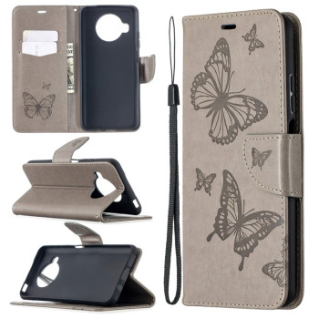 Чохол-книжка Butterflies Pattern на Xiaomi Mi 10T Lite - сірий