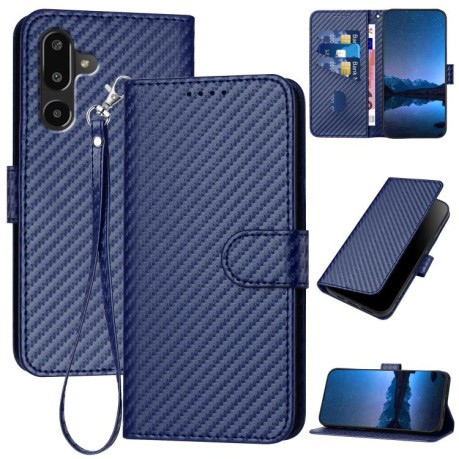 Чехол-книжка Carbon Fiber Texture на For на Samsung Galaxy F16 5G / M16 5G  - синий