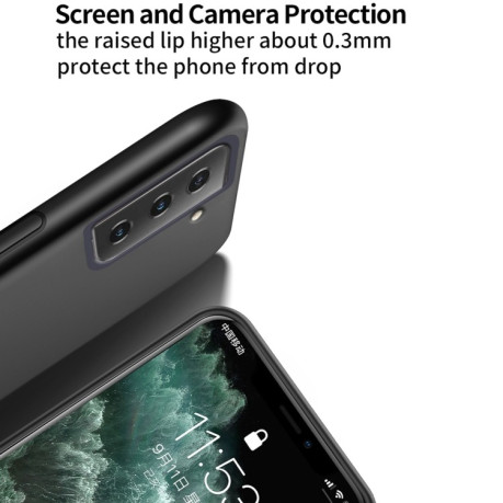 Противоударный чехол Tilt Strip Grain на Samsung Galaxy S21 FE - черный
