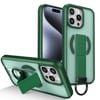 Противоударный чехол Skin-Friendly D-Ring Holder Magnetic с магнитным кольцом для iPhone 15 Pro Max — зелёный